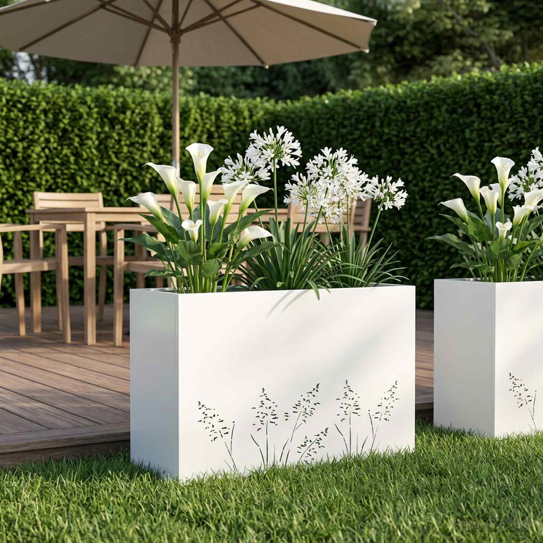 Have Blomsterkrukke Hvid 80 x 20 x 49 cm Koldvalset stål