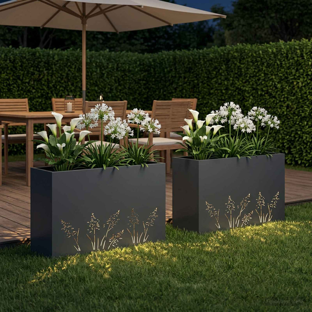 Have Blomsterkrukke 2 stk. Antracit 80 x 20 x 49 cm