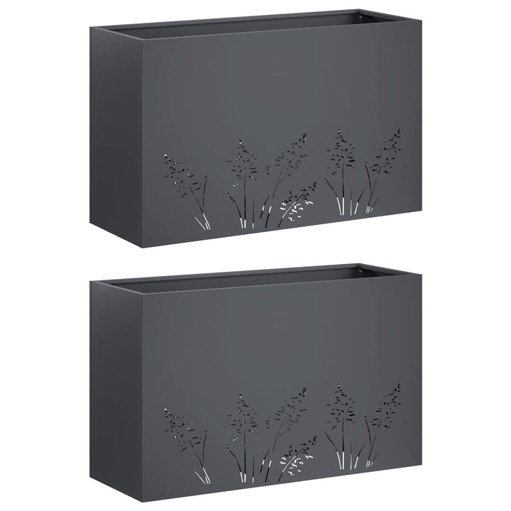 Have Blomsterkrukke 2 stk. Antracit 80 x 20 x 49 cm