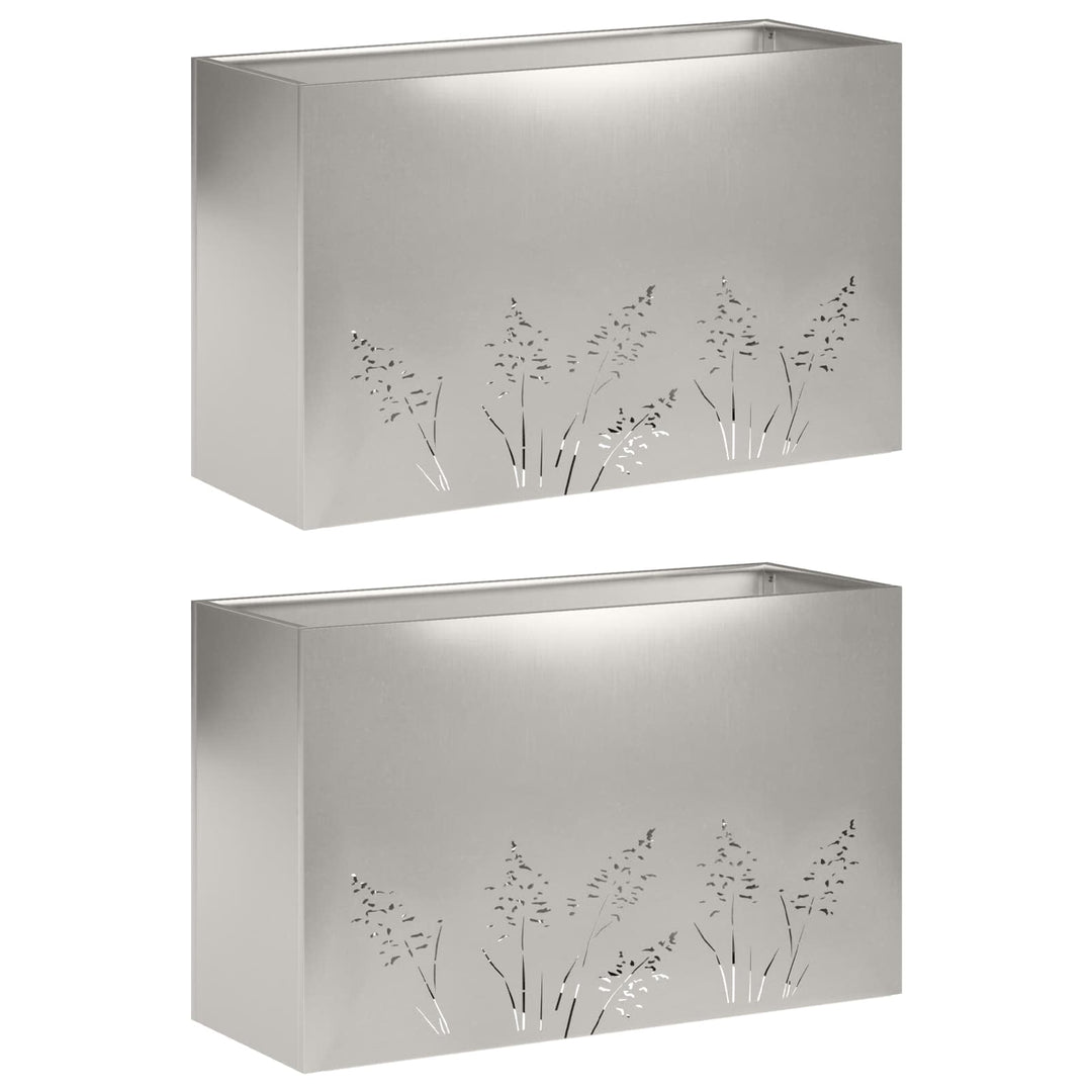Have Blomsterkrukke 2 stk. Sølv 80 x 20 x 49 cm Rustfrit stål