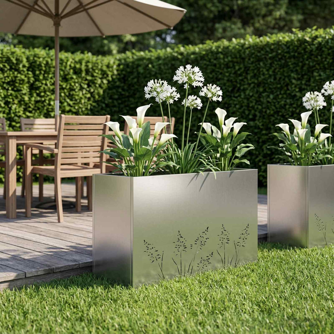 Have Blomsterkrukke Sølv 80 x 20 x 49 cm Galvaniseret stål