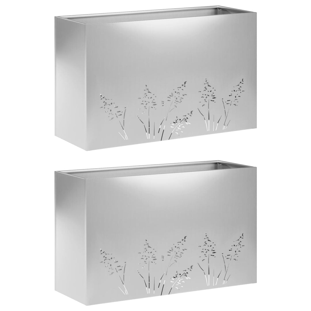 Have Blomsterkrukke 2 stk. Sølv 80 x 20 x 49 cm