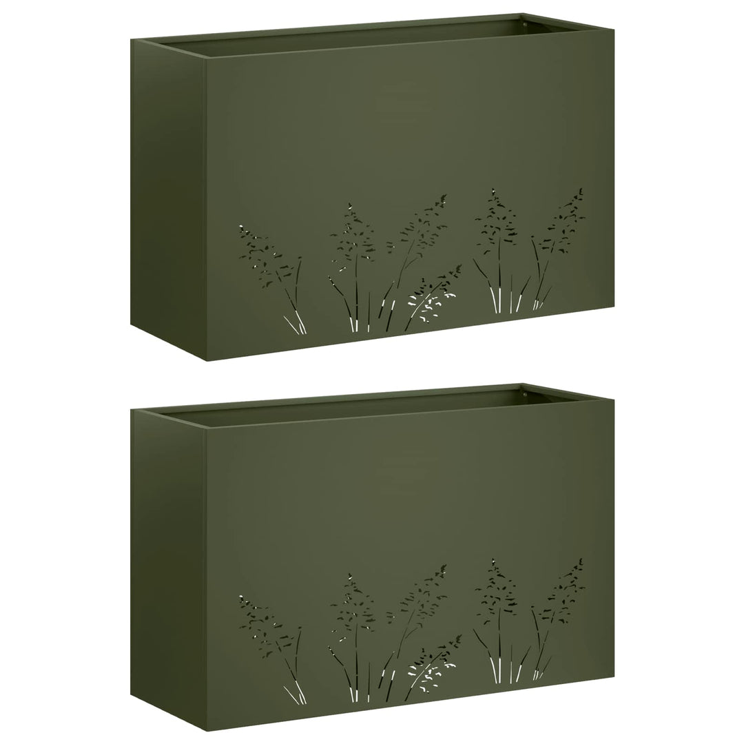Have Blomsterkrukke 2 stk. Olivengrøn 80 x 30 x 49 cm