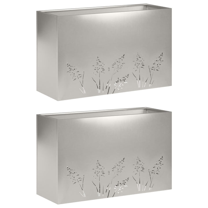 Have Blomsterkrukke 2 stk. Sølv 80 x 30 x 49 cm Rustfrit stål