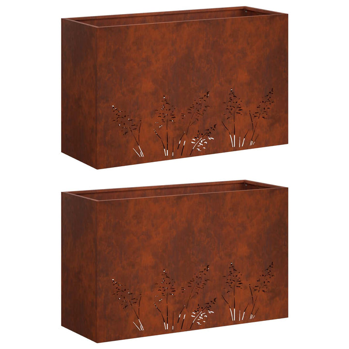 Have Blomsterkrukke 2 stk. Rusten 80 x 30 x 49 cm Cortenstål