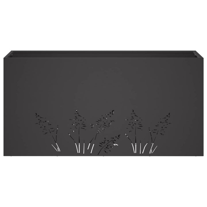 Have Blomsterkrukke Sort 100 x 20 x 49 cm Koldvalset stål