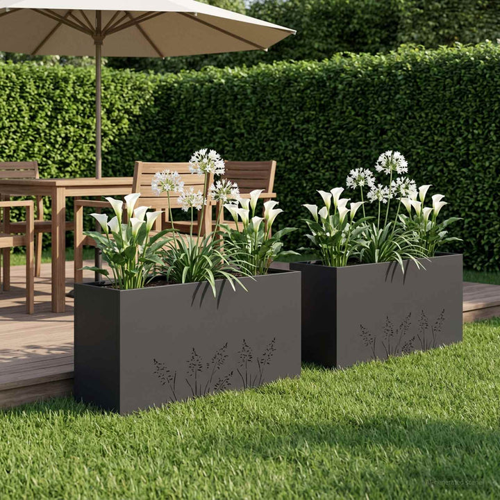 Have Blomsterkrukke 2 stk. Sort 100 x 20 x 49 cm