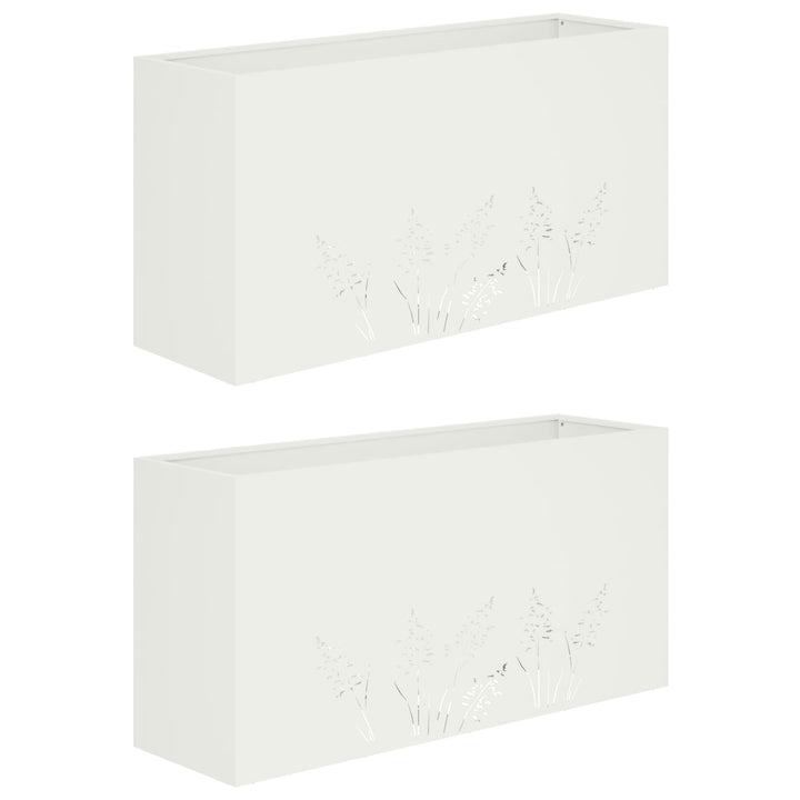 Have Blomsterkrukke 2 stk. Hvid 100 x 20 x 49 cm