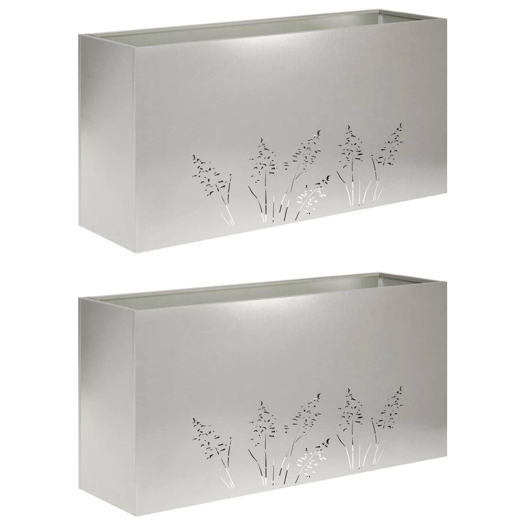 Have Blomsterkrukke 2 stk. Sølv 100 x 20 x 49 cm Rustfrit stål