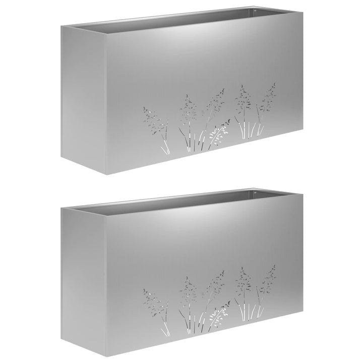 Have Blomsterkrukke 2 stk. Sølv 100 x 20 x 49 cm