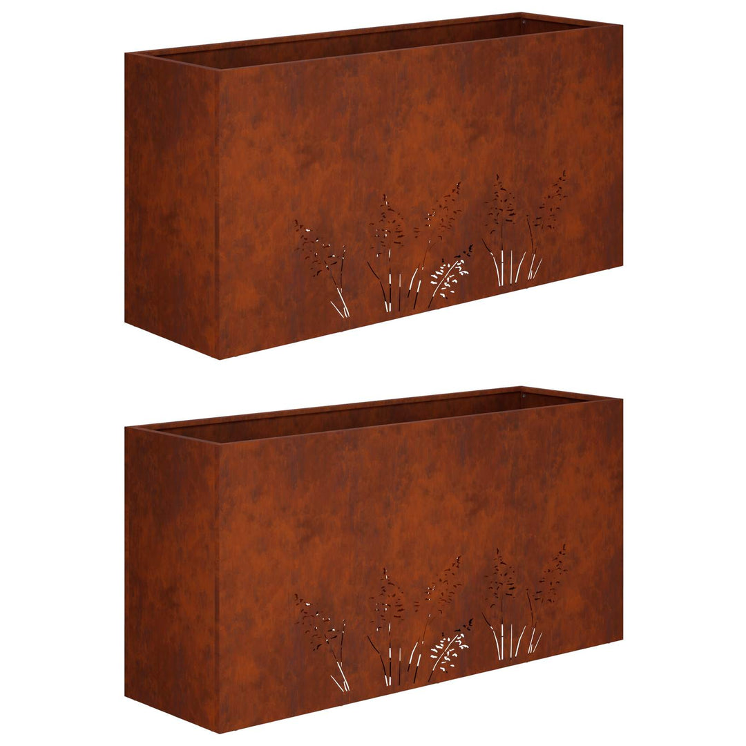 Have Blomsterkrukke 2 stk. Rusten 100 x 20 x 49 cm Cortenstål