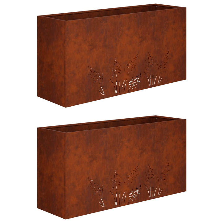 Have Blomsterkrukke 2 stk. Rusten 100 x 20 x 49 cm Cortenstål
