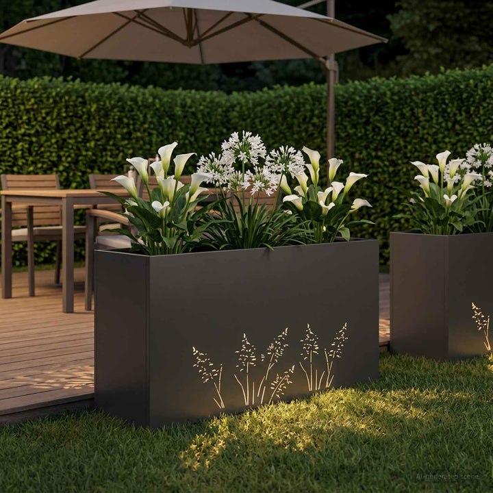Have Blomsterkrukke Sort 100 x 30 x 49 cm Koldvalset stål