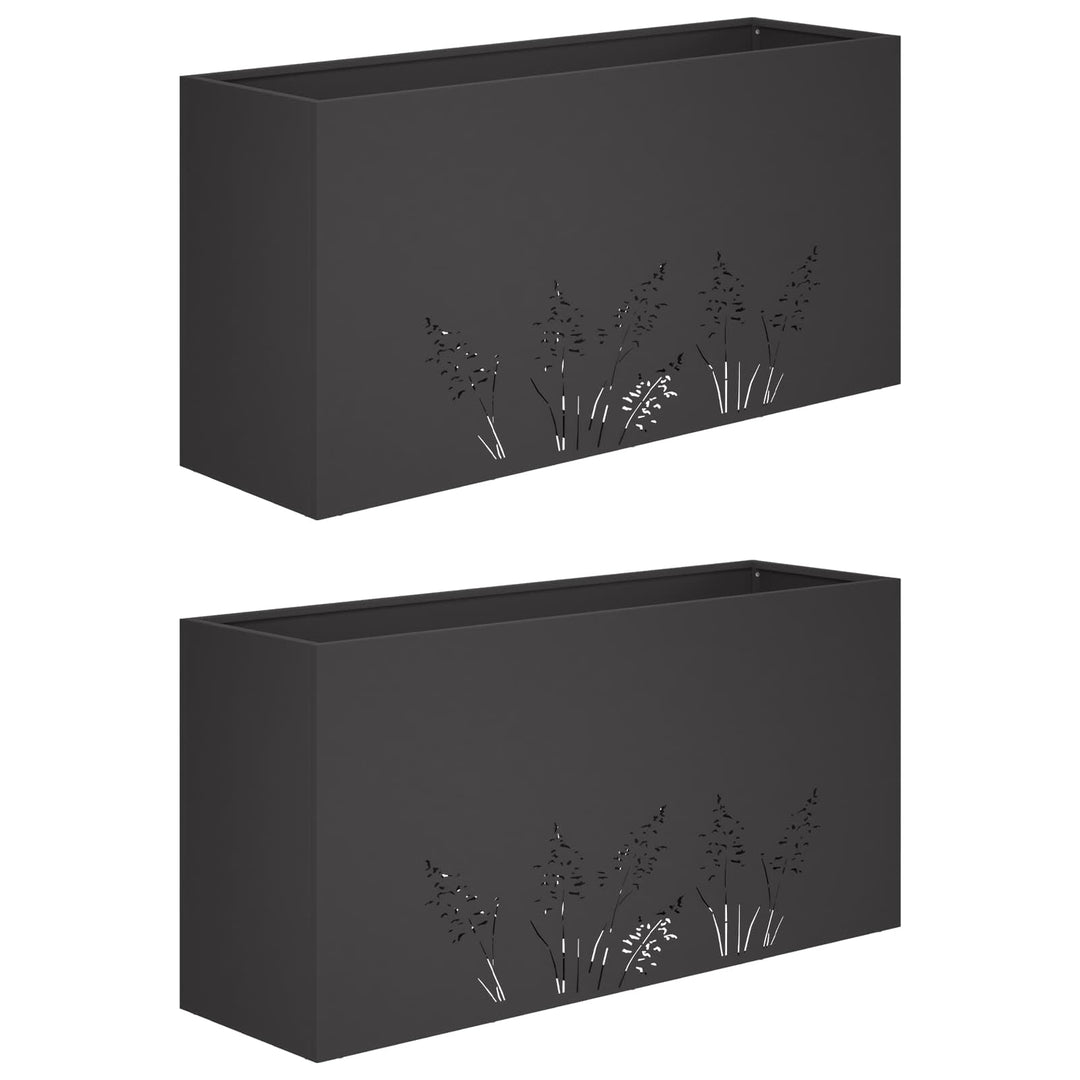 Have Blomsterkrukke 2 stk. Sort 100 x 30 x 49 cm