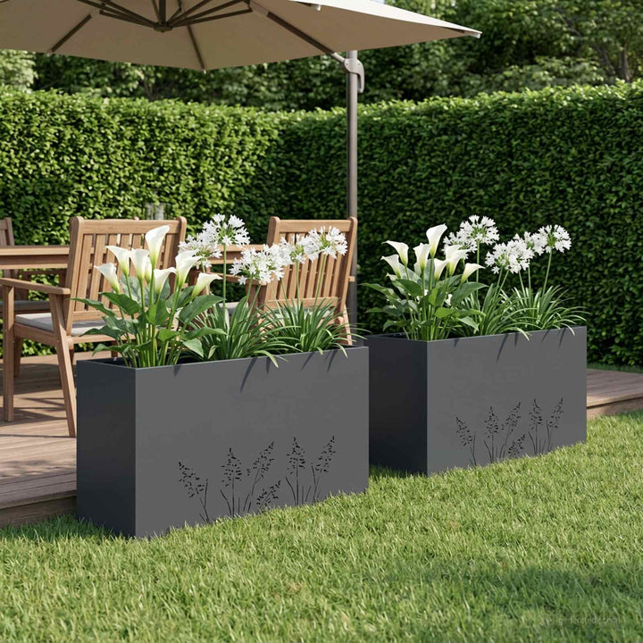 Have Blomsterkrukke 2 stk. Antracit 100 x 30 x 49 cm