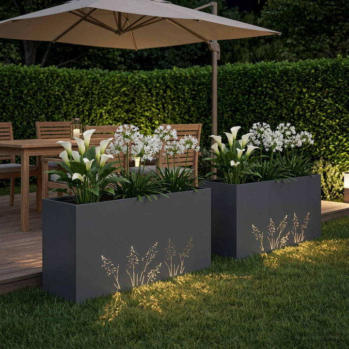Have Blomsterkrukke 2 stk. Antracit 100 x 30 x 49 cm