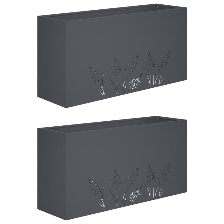 Have Blomsterkrukke 2 stk. Antracit 100 x 30 x 49 cm