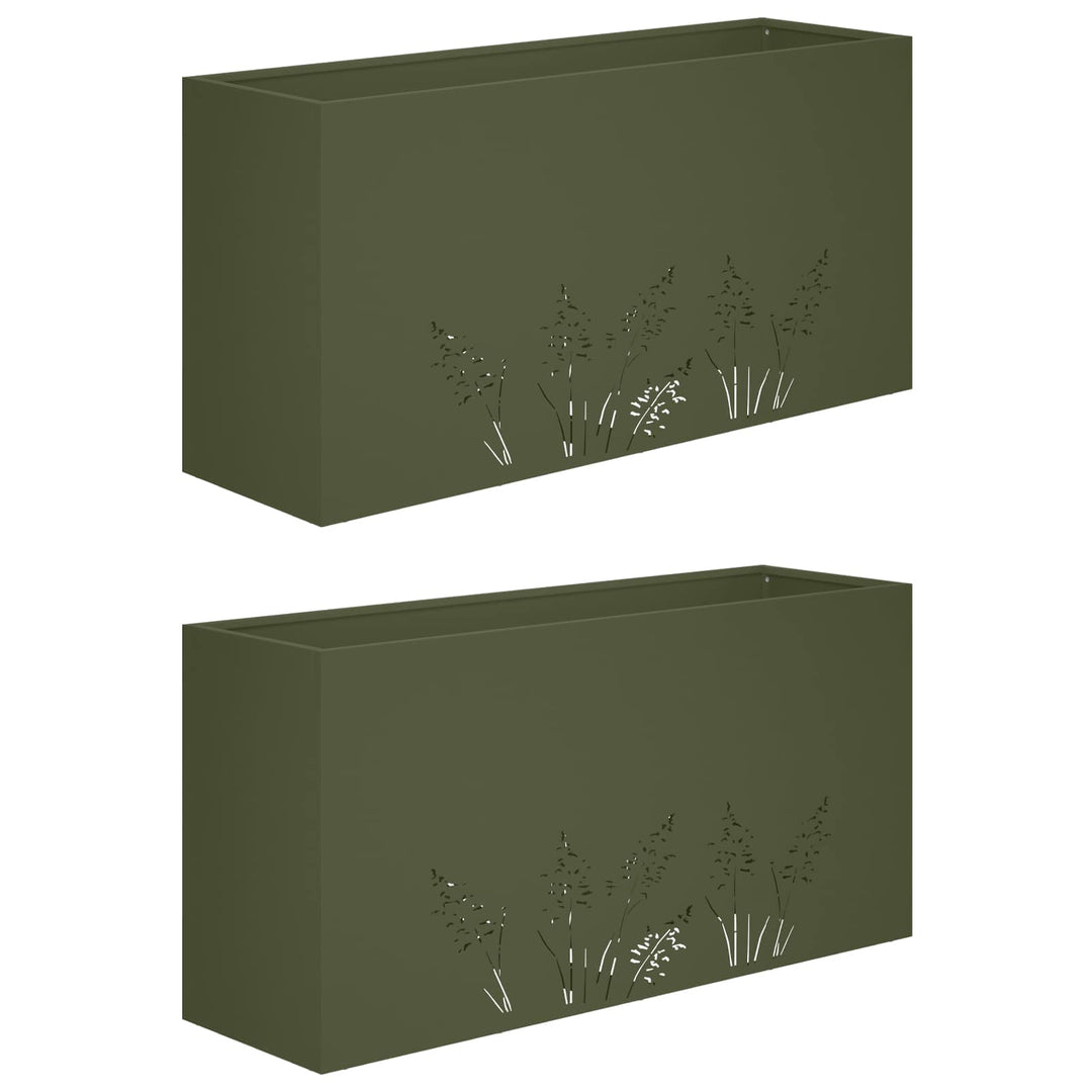Have Blomsterkrukke 2 stk. Olivengrøn 100 x 30 x 49 cm