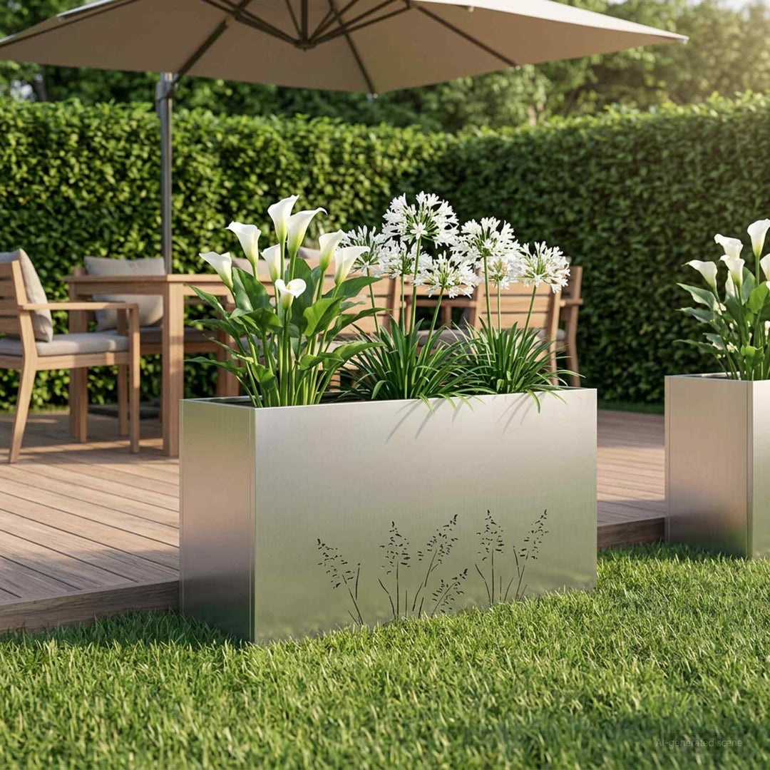 Have Blomsterkrukke Sølv 100 x 30 x 49 cm Galvaniseret stål