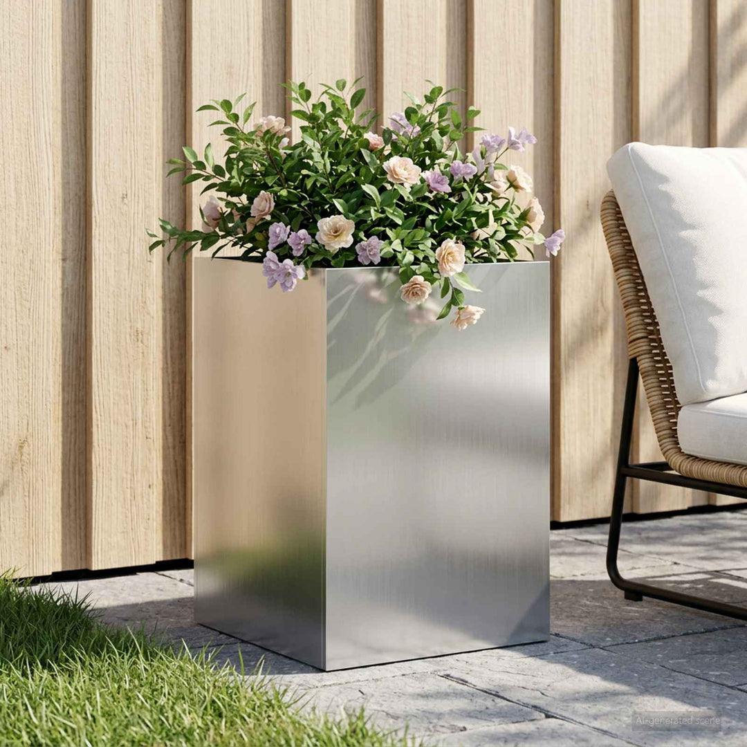 Have Blomsterkrukke Sølv 40 x 40 x 60 cm Galvaniseret stål
