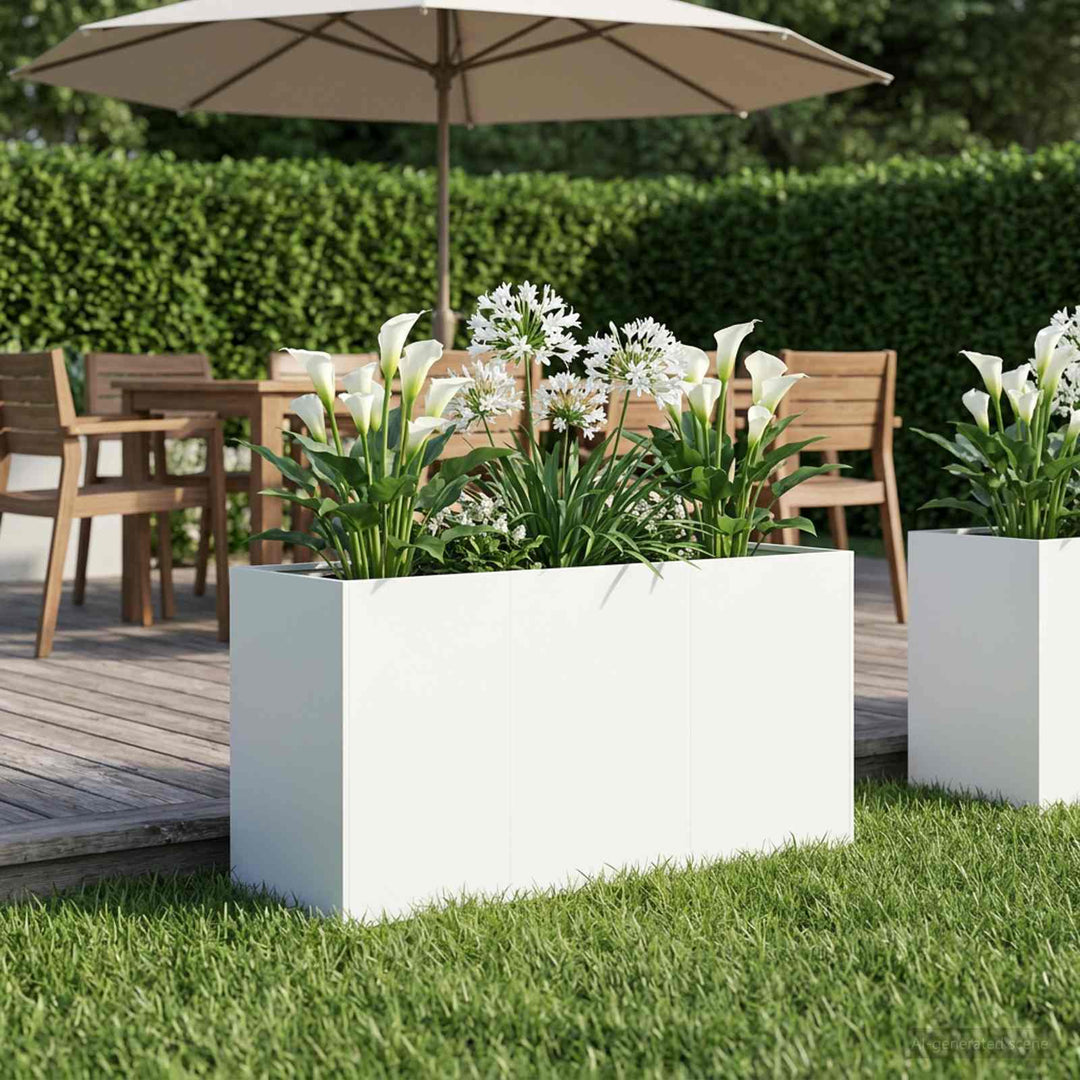 Have Blomsterkrukke Hvid 120 x 40 x 60 cm Koldvalset stål