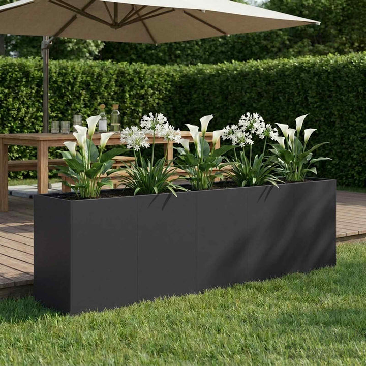 Have Blomsterkrukke Sort 200 x 40 x 60 cm Koldvalset stål