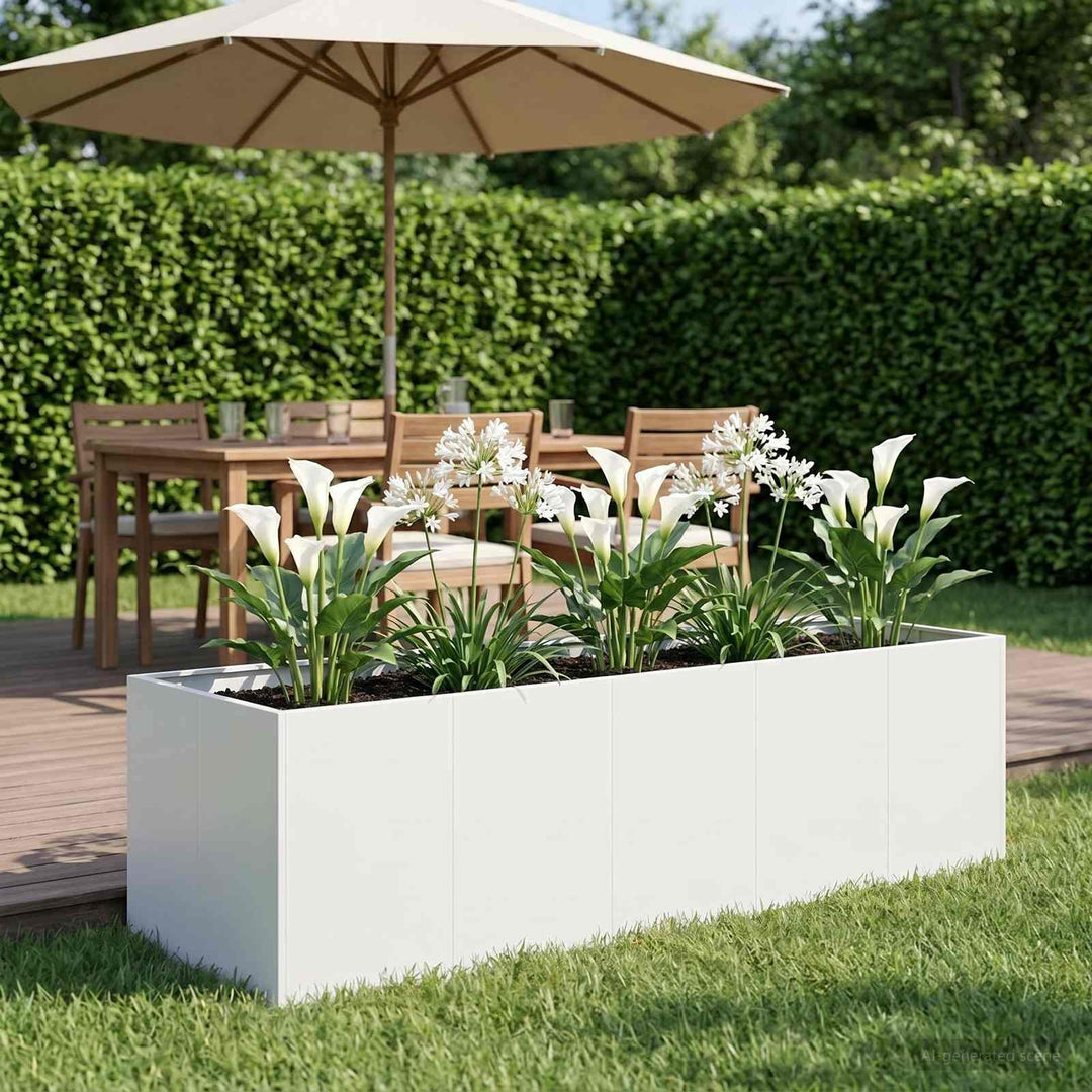 Have Blomsterkrukke Hvid 200 x 80 x 60 cm Koldvalset stål