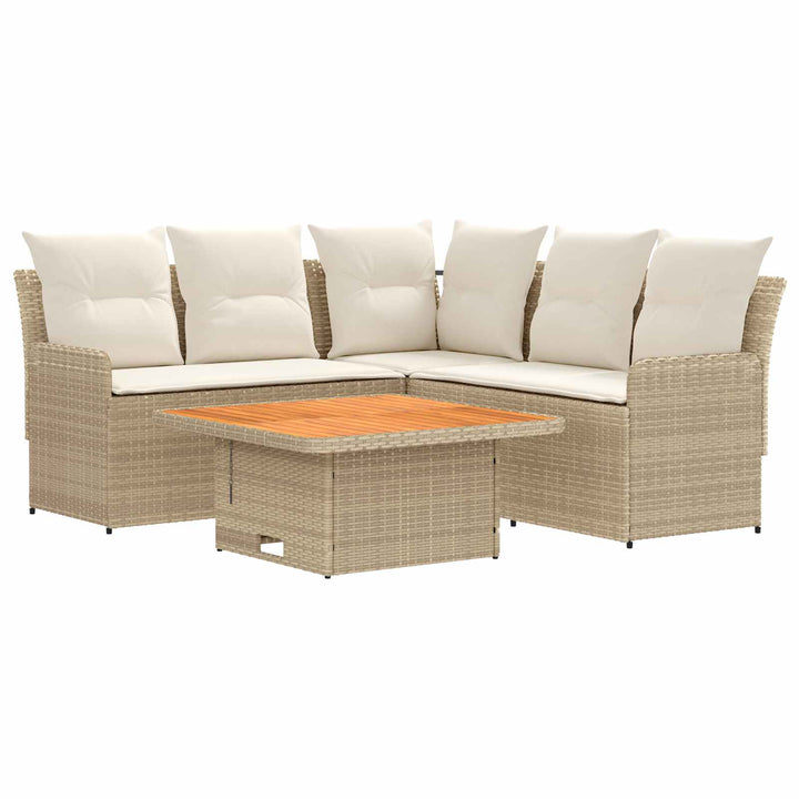 Møbel sæt 4 stk. Beige og creme PE Rattan