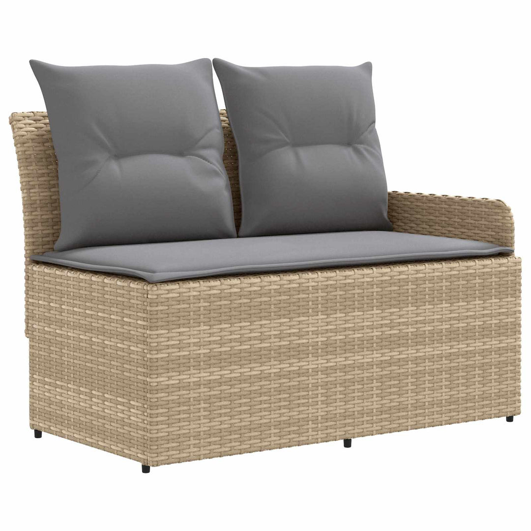 Møbel sæt 7 stk. Beige og lys grå PE Rattan