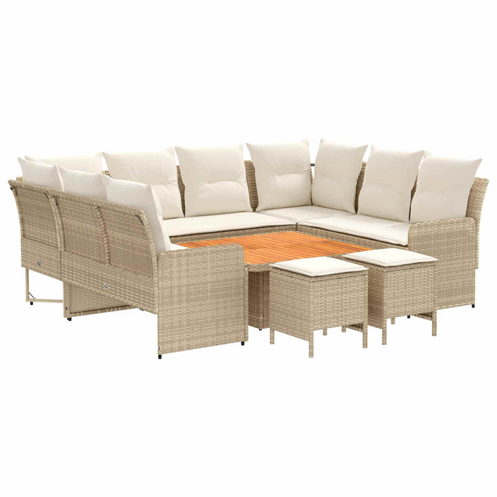 Møbel sæt 8 stk. Beige og creme PE Rattan