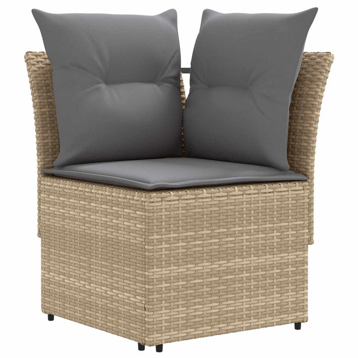 Møbel sæt 5 stk. Beige og lys grå PE Rattan