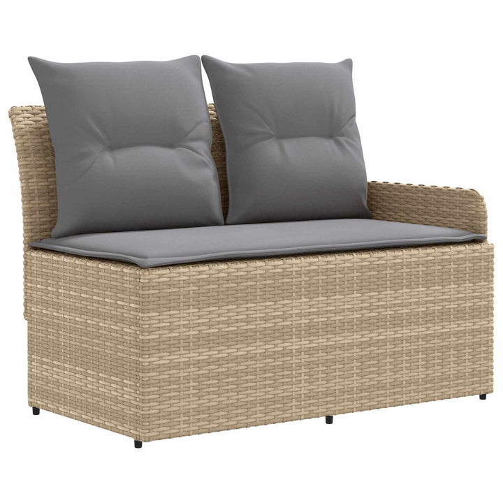 Møbel sæt 7 stk. Beige og lys grå PE Rattan