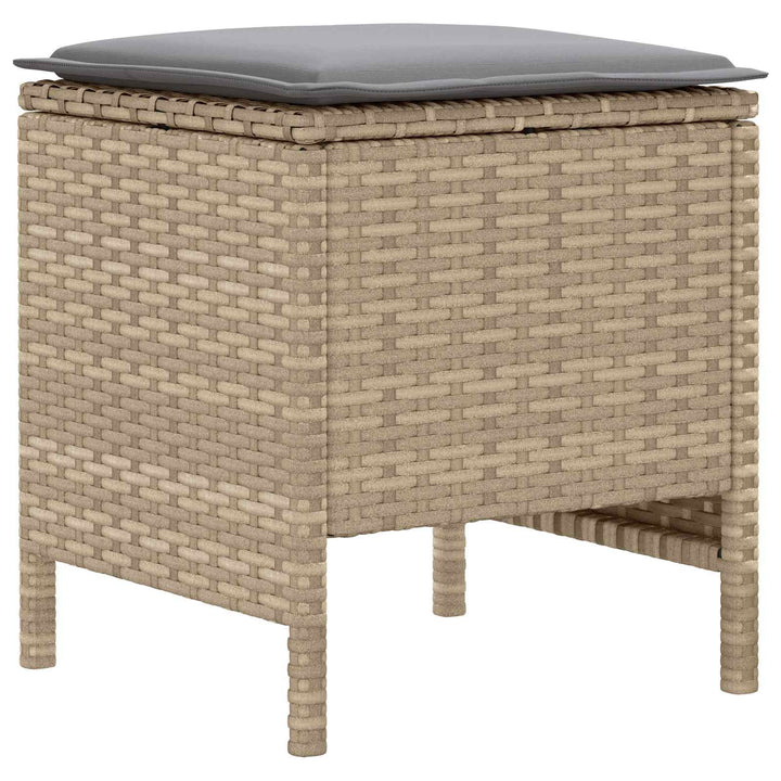 Møbel sæt 7 stk. Beige og lys grå PE Rattan