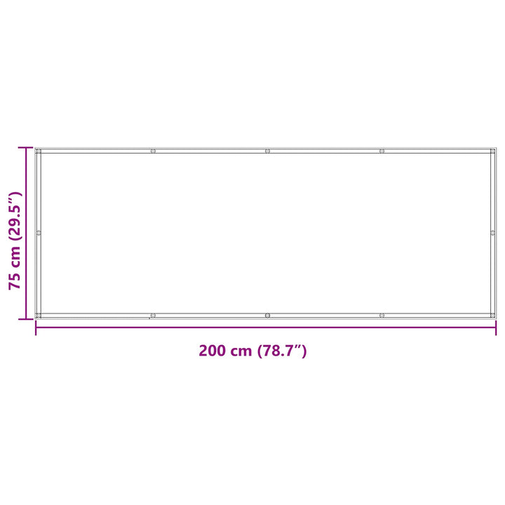Altan Skærm Antracit 75 x 200 cm PU belagt oxford alu
