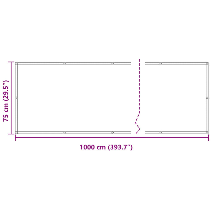 Altan Skærm Bordeaux 75 x 1000 cm PU belagt oxford alu