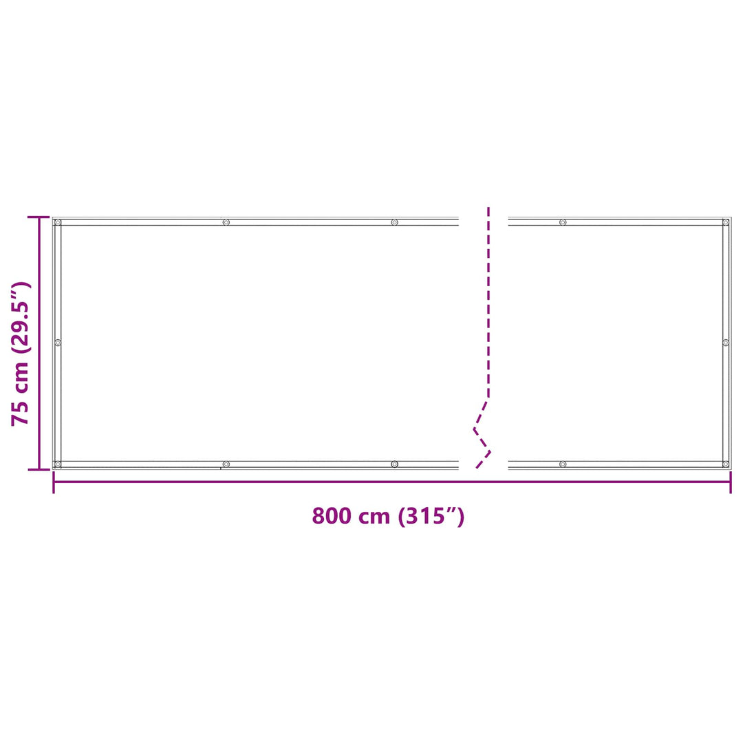 Altan Skærm Lys Grå og Hvid 75 x 800 cm PU belagt oxford alu