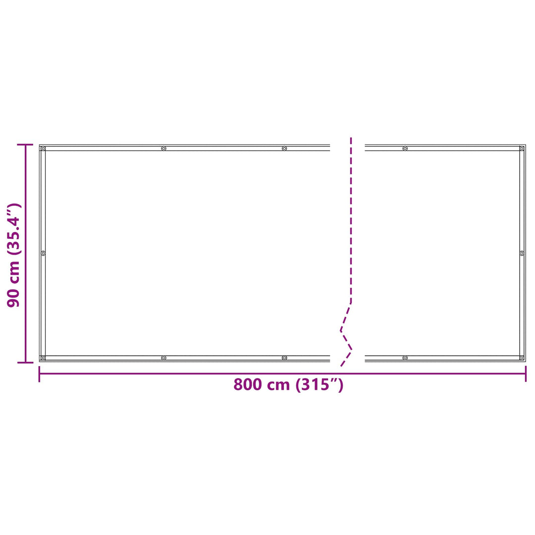 Altan Skærm Lys Grå og Hvid 90 x 800 cm PU belagt oxford alu