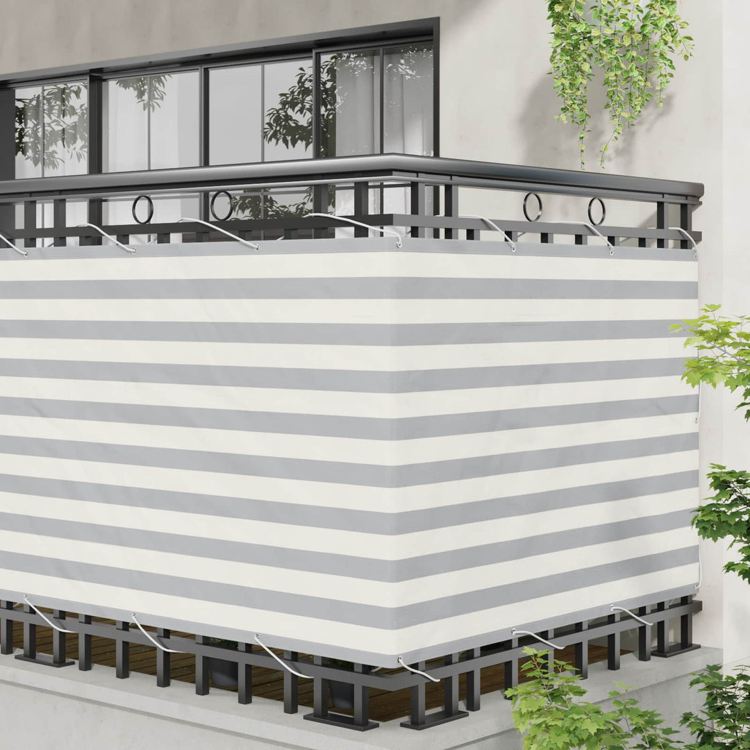 Altan Skærm Lys Grå og Hvid 120 x 700 cm PU belagt oxford alu