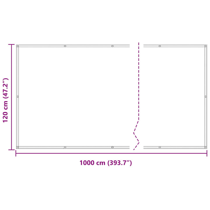 Altan Skærm Lys Grå og Hvid 120 x 1000 cm PU belagt oxford alu
