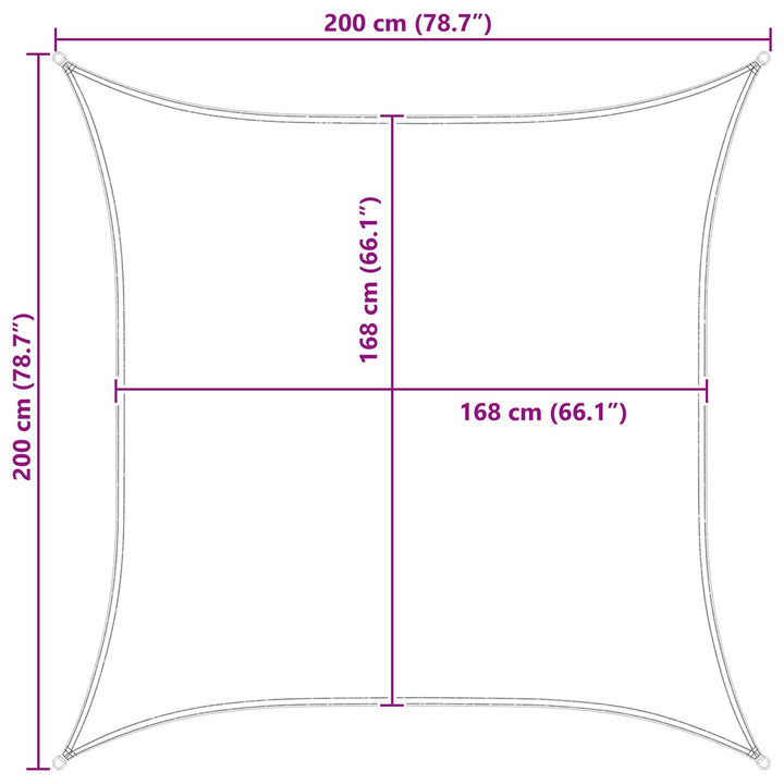 Solskygge sejl 2 x 2 m 100% polyester Oxford Firkantet