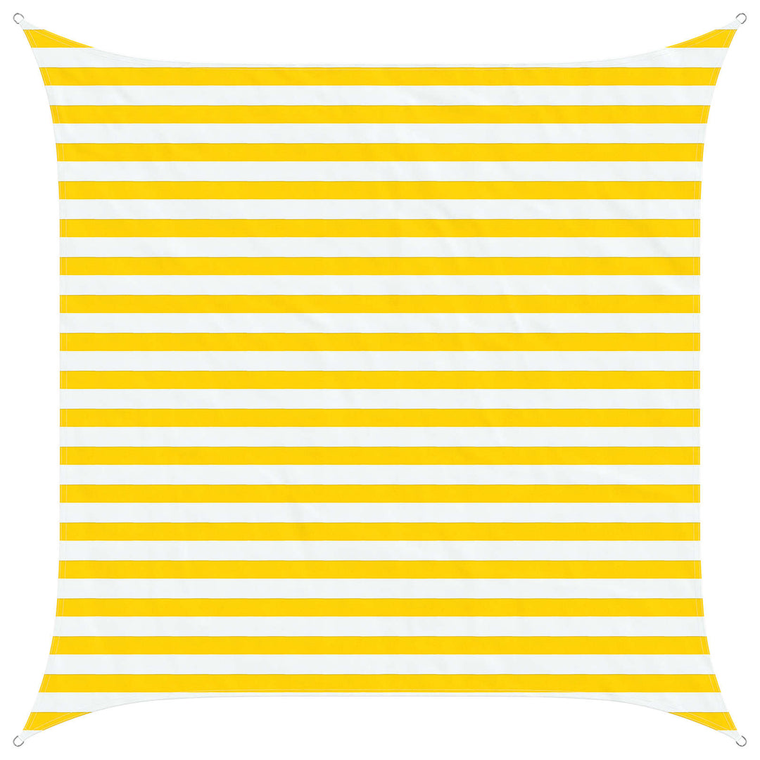 Solskygge sejl Gul og Hvid 2,5 x 2,5 m 100% polyester Oxford