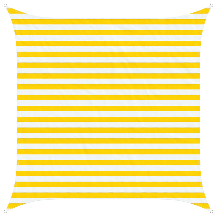 Solskygge sejl Gul og Hvid 2,5 x 2,5 m 100% polyester Oxford