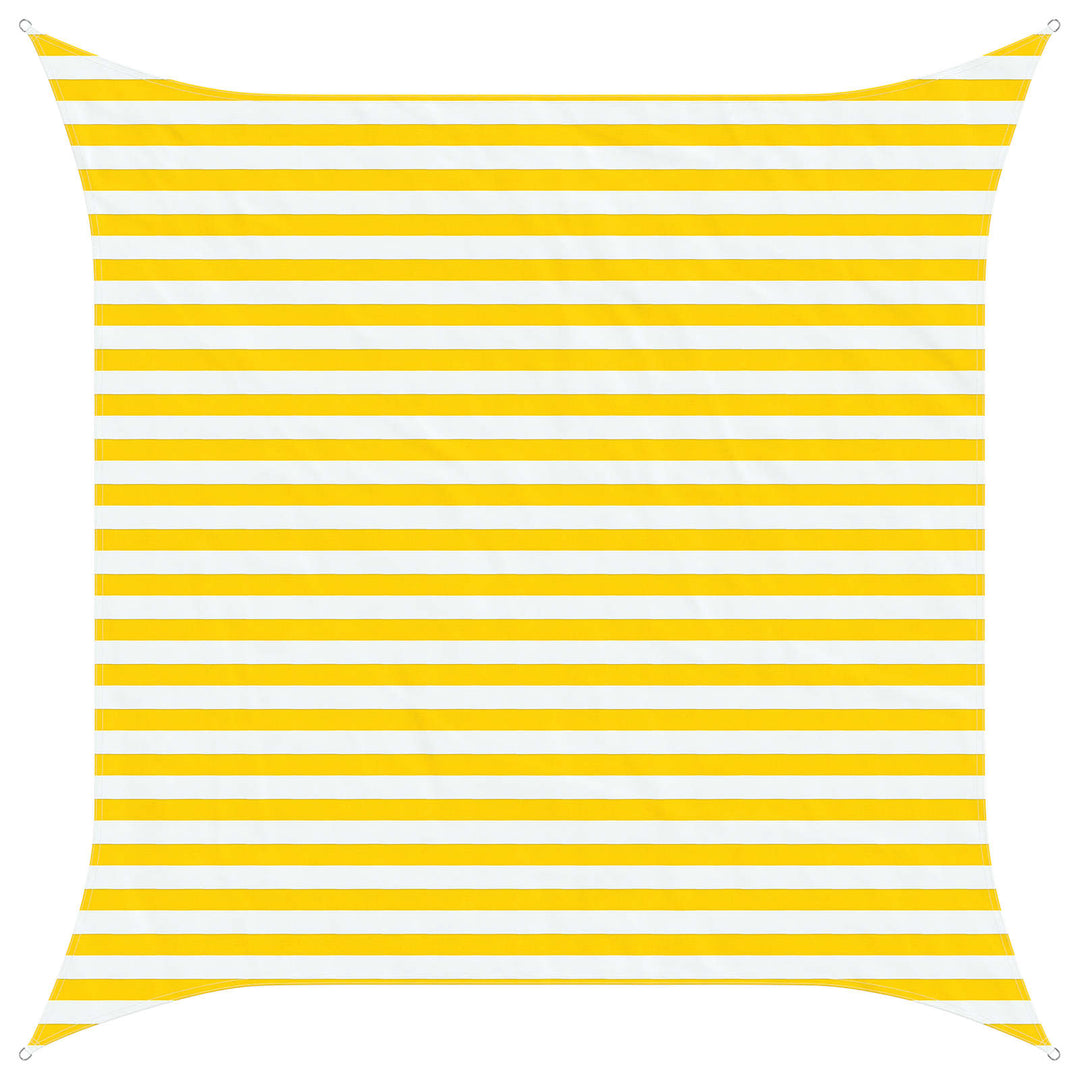 Solskygge sejl Gul og Hvid 3 x 3 m 100% polyester Oxford