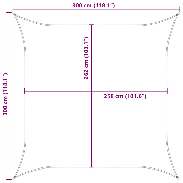 Solskygge sejl Gul og Hvid 3 x 3 m 100% polyester Oxford