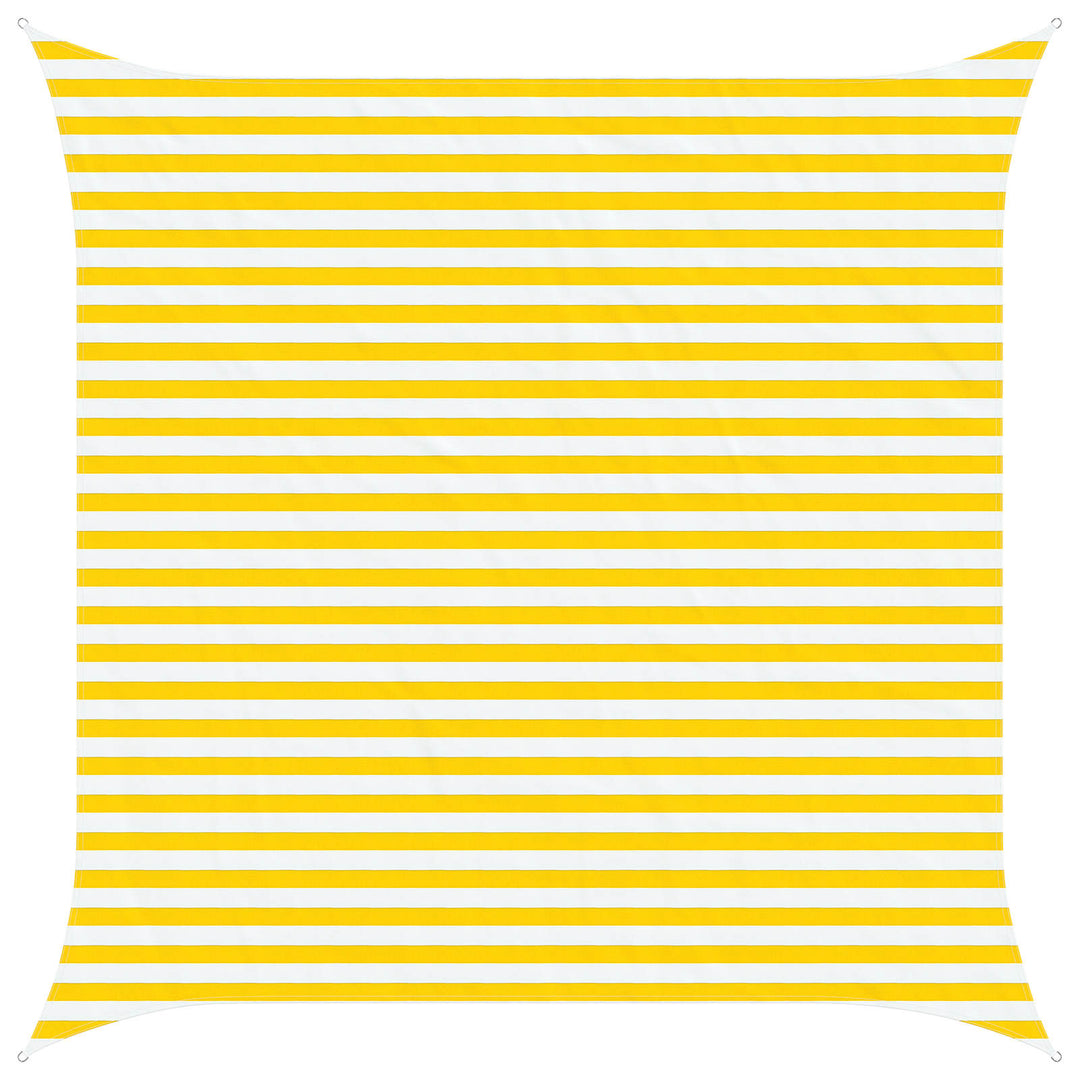 Solskygge sejl Gul og Hvid 3,6 x 3,6 m 100% polyester Oxford