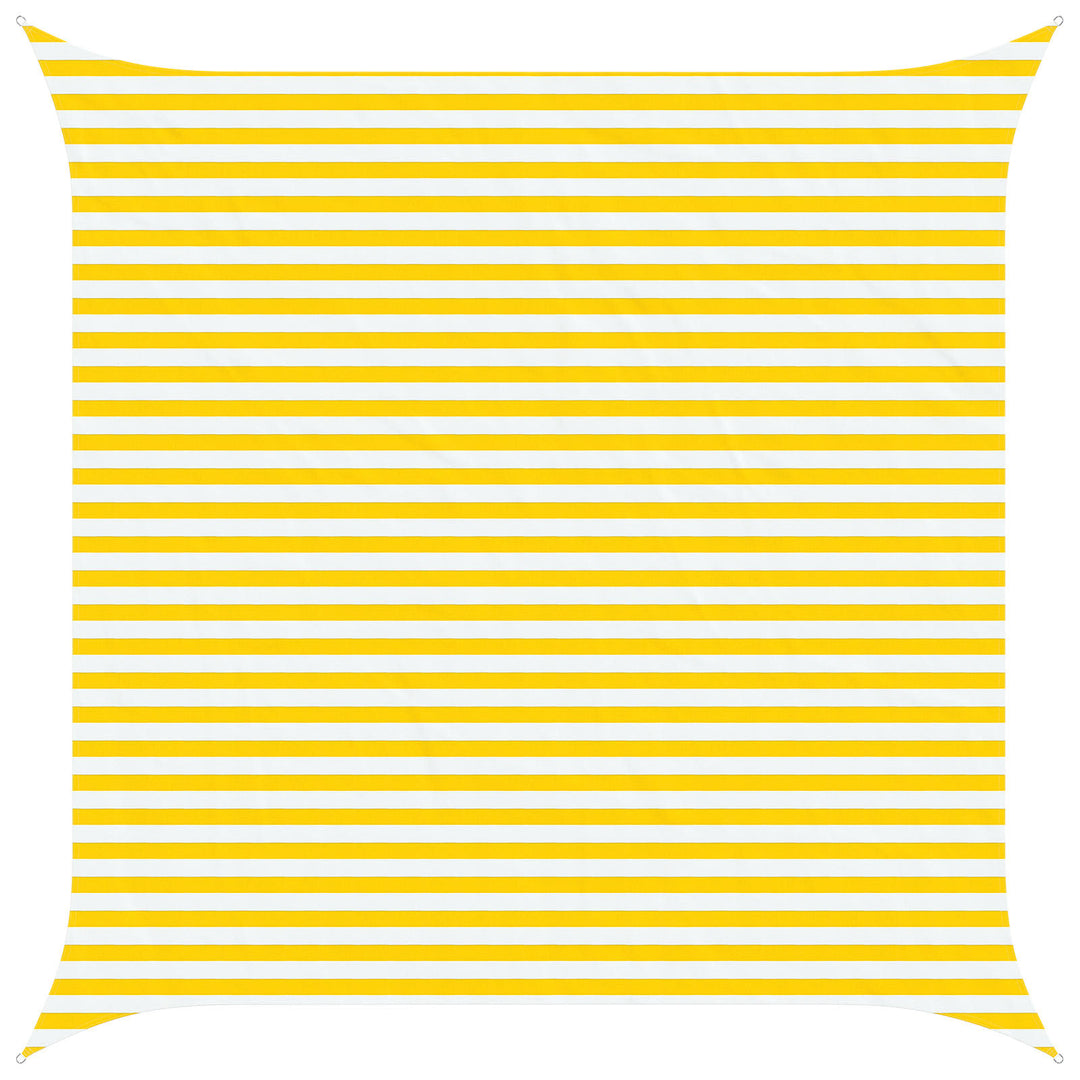 Solskygge sejl Gul og Hvid 4 x 4 m 100% polyester Oxford