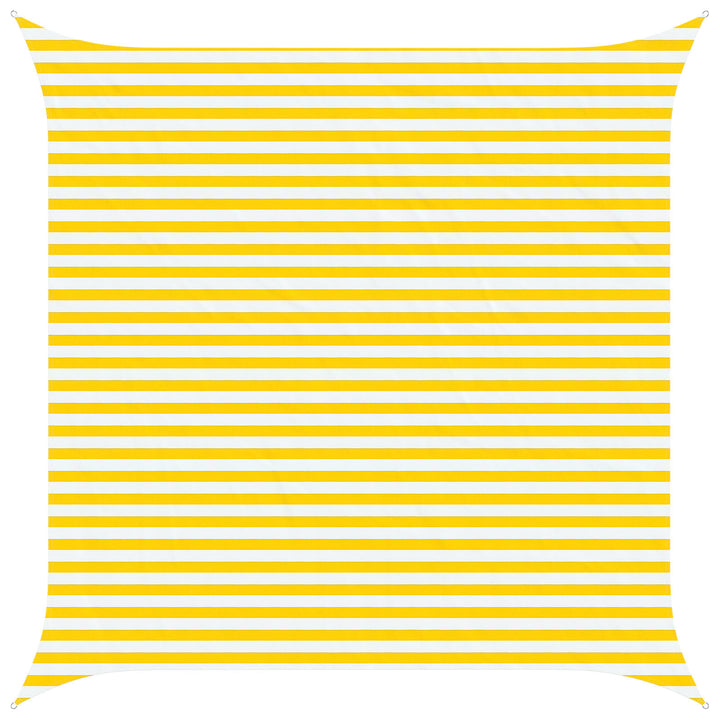 Solskygge sejl Gul og Hvid 4 x 4 m 100% polyester Oxford