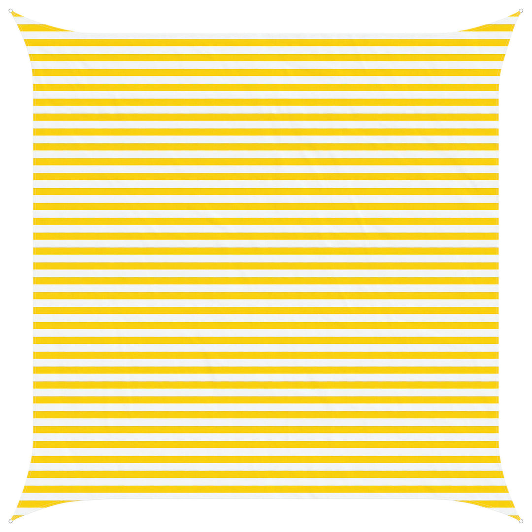 Solskygge sejl Gul og Hvid 4,5 x 4,5 m 100% polyester Oxford
