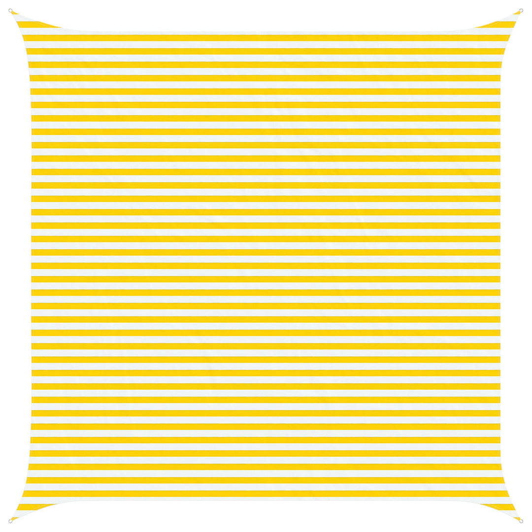 Solskygge sejl Gul og Hvid 5 x 5 m 100% polyester Oxford