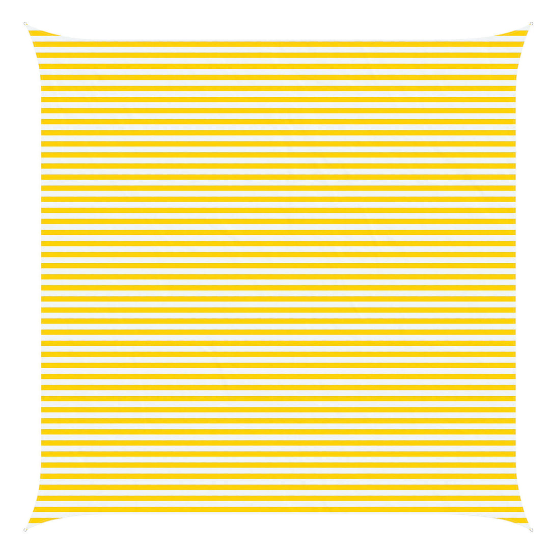 Solskygge sejl Gul og Hvid 6 x 6 m 100% polyester Oxford